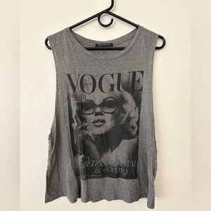 Grey Vogue Marilyn Monroe Graphic Muscle Tee